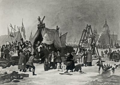 La foire sur la Tamise, 4 février 1814, gravure de Reeve - Luke Clennell